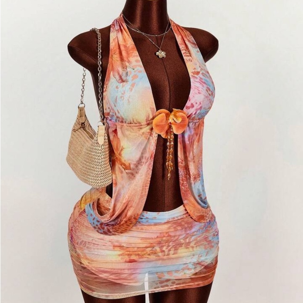 Vintage floral mini dress